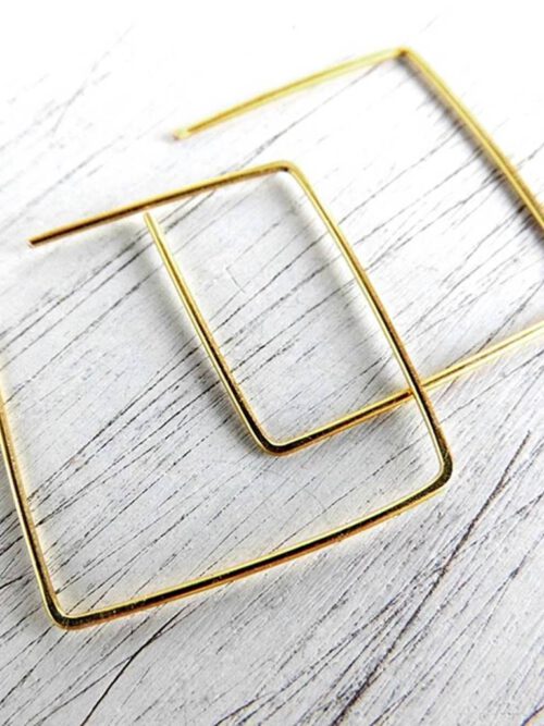Creolen viereckig - silber, gold, rosegold