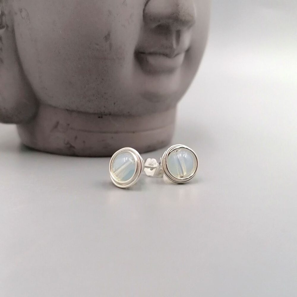 Ohrstecker Mondstein 935 Silber