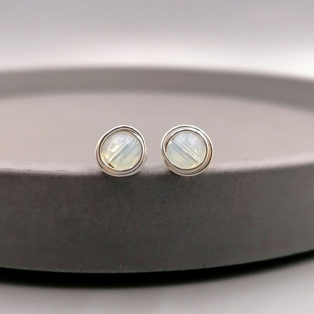 Ohrstecker Mondstein 935 Silber