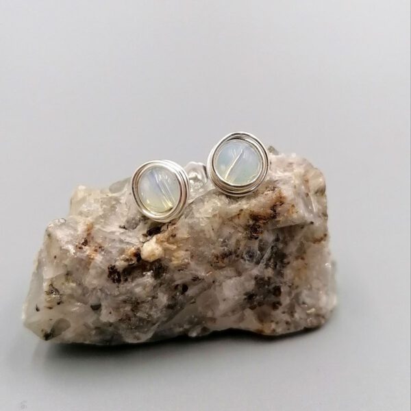 Ohrstecker Mondstein 935 Silber