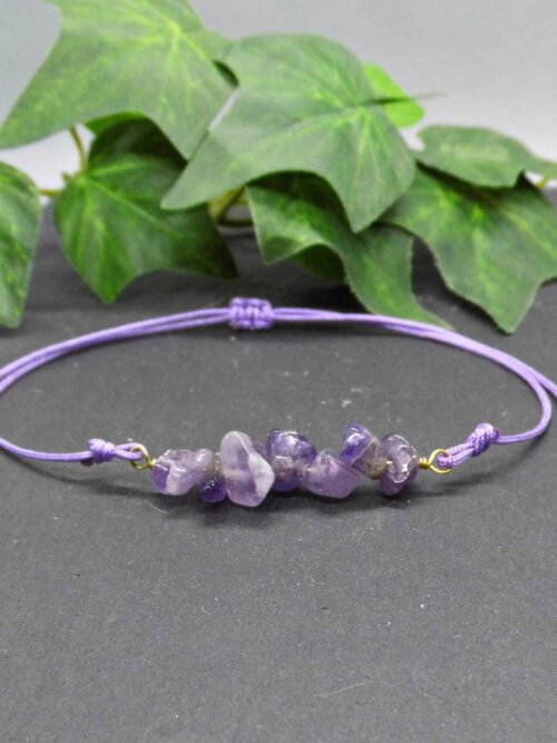 Armband Amethyst - Bandfarbe wählbar