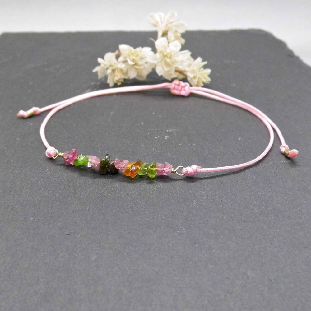 armband-mit-edelstein-turmalin Armband Turmalin-Splitter Rose-Goldfilled