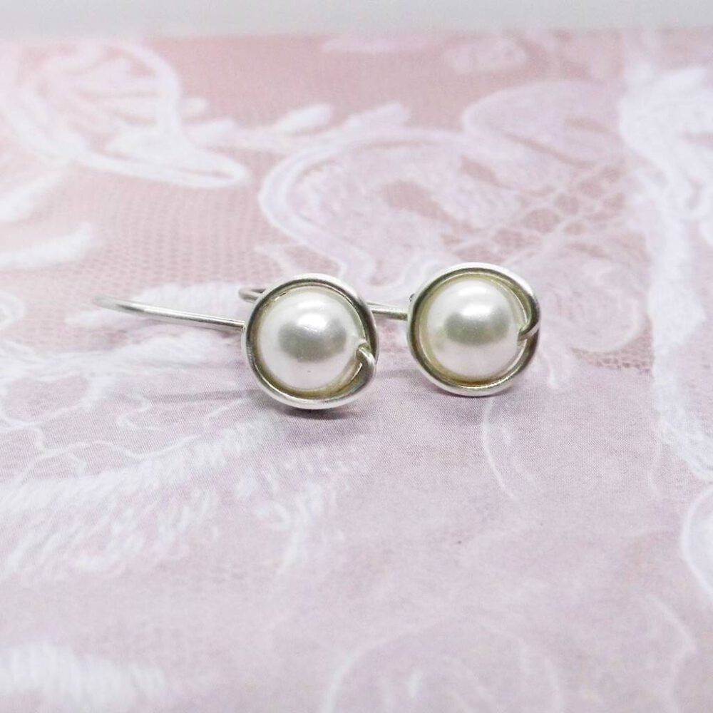 braut-perlen-ohrringe-silber Perlen Ohrhänger creme-weiss 935 Silber