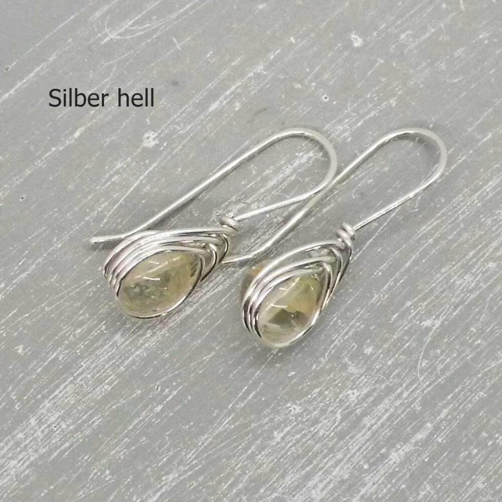 citrin-edelstein-ohrringe-helles-silber Citrin Ohrhänger 935 Silber