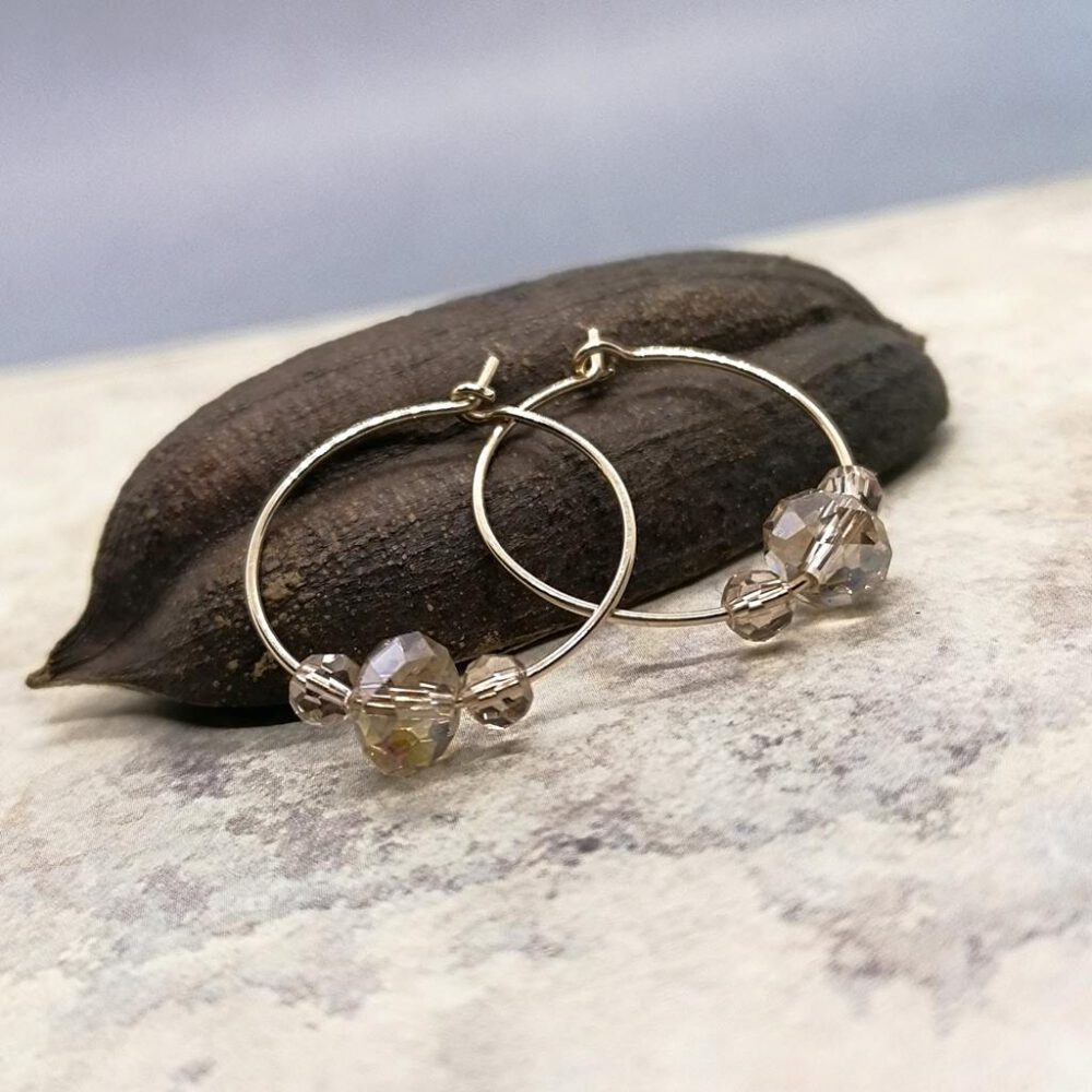 Creolen mit Kristallen Goldfilled