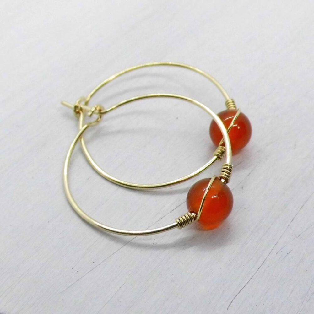 creolen-goldfilled-oranger-karneol Creolen Goldfilled mit orangem Karneol