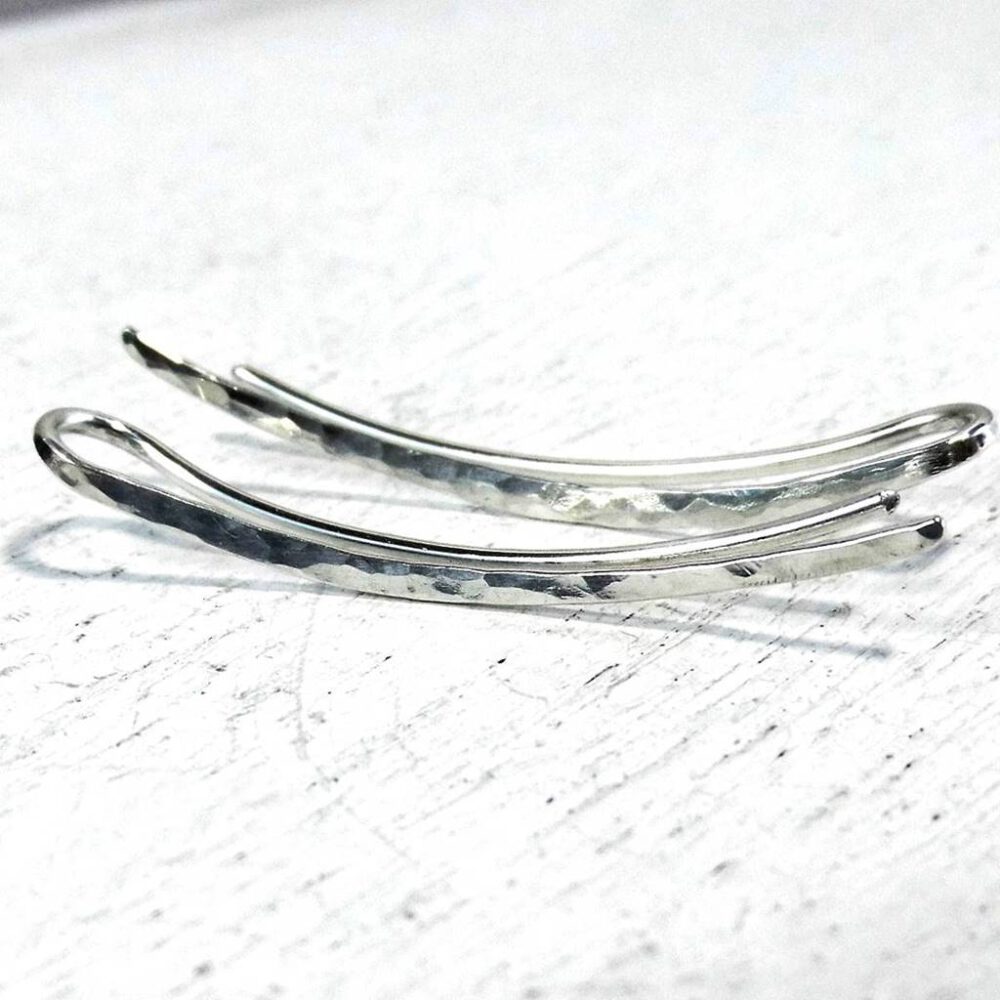 Earclimber 935 Silber gehämmert 3cm