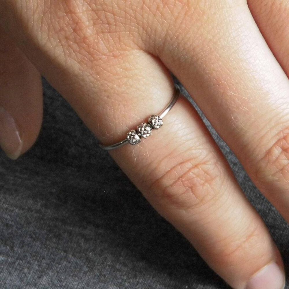 edelstahl-fidget-ring Fidget-Ring Edelstahl mit 3 Perlen
