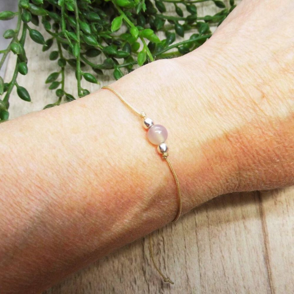 Armband grauer Achat 925 Silber