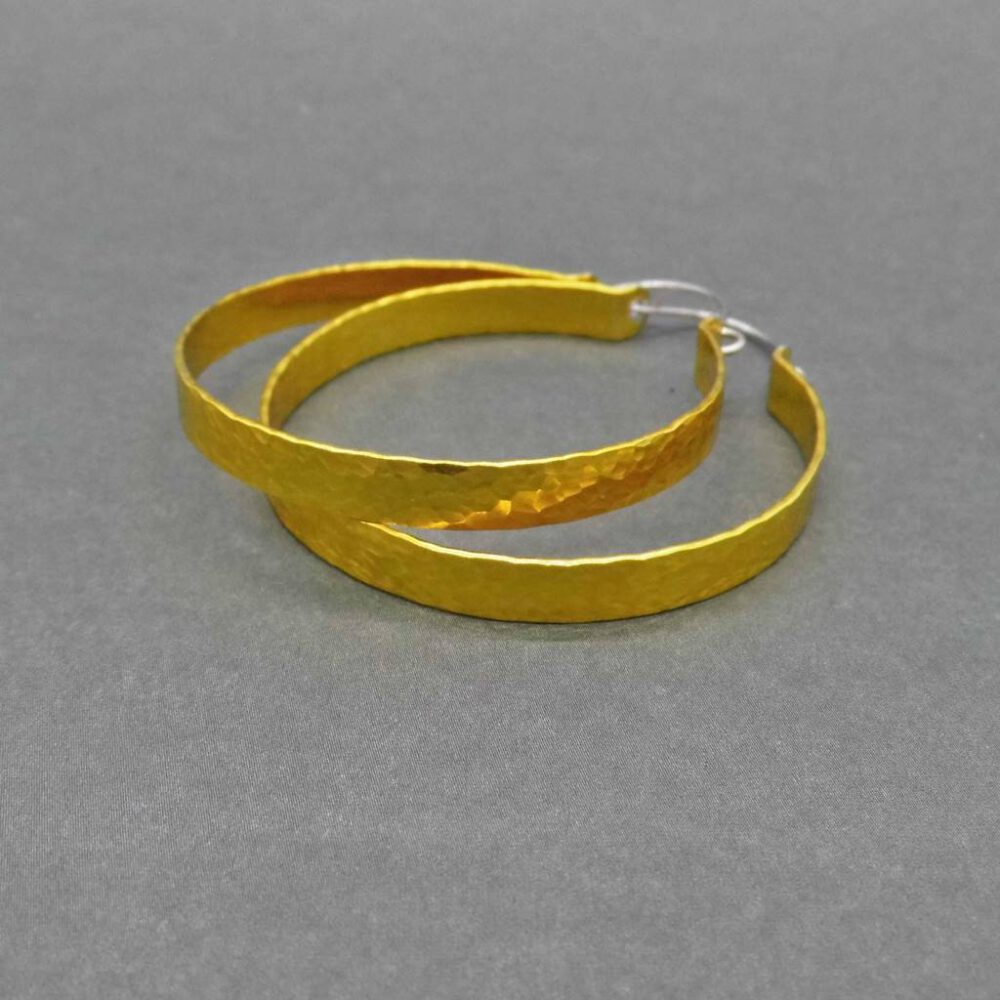 gelbgold-creolen-gehaemmert-alu Creolen 4,5cm verschiedene Farben