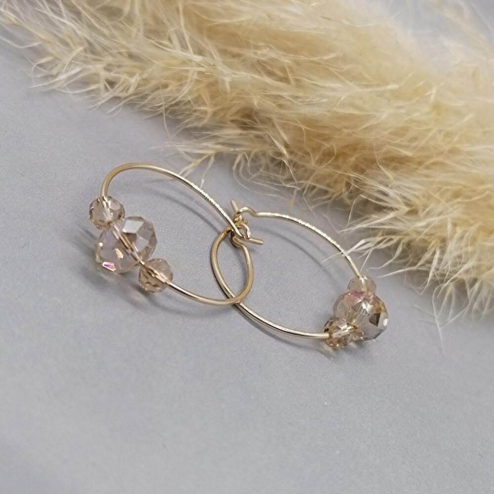 Creolen mit Kristallen Goldfilled