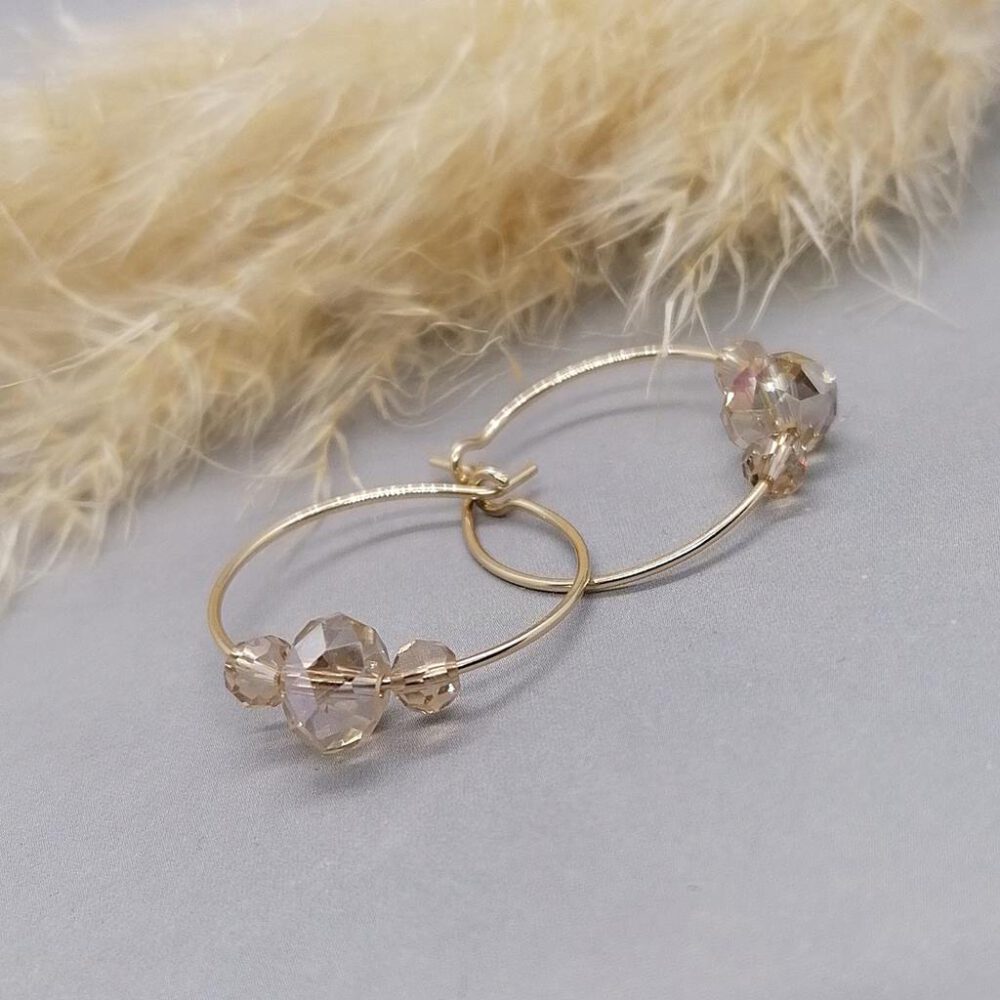 Creolen mit Kristallen Goldfilled