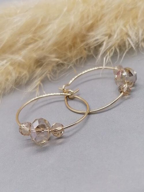 Creolen mit Kristallen Goldfilled