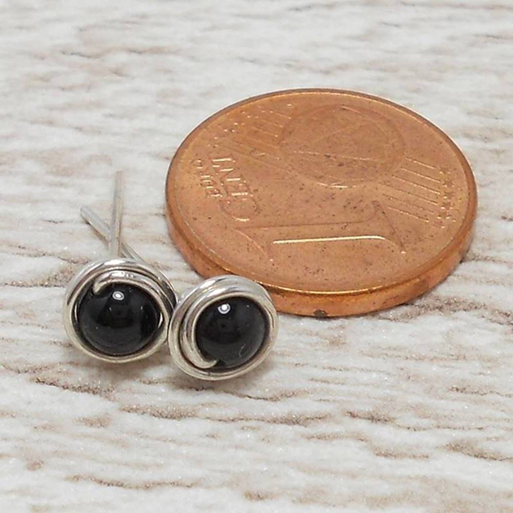 Mini Onyx Ohrstecker 935 Silber