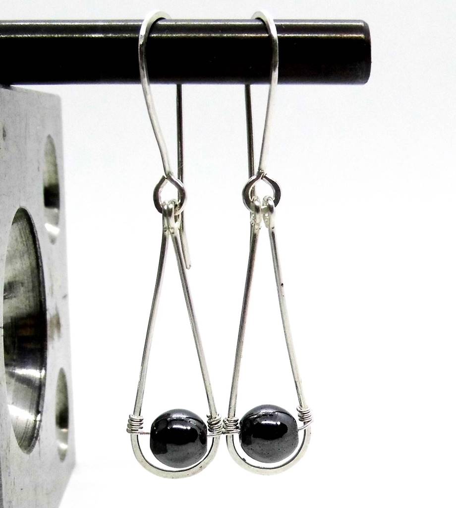 haematit-edelstein-ohrhaenger-silber Hämatit Ohrringe 935 Silber