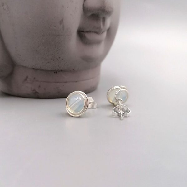 Ohrstecker Mondstein 935 Silber