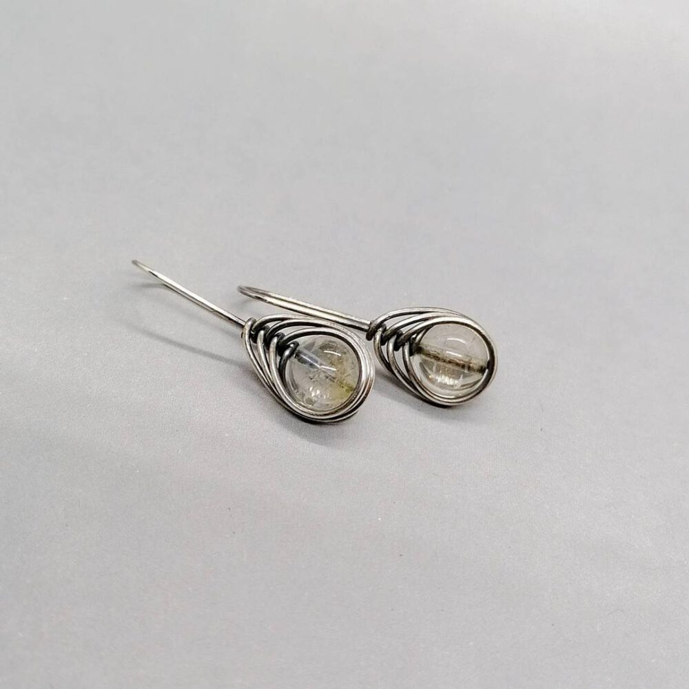 herringbone-silber-ohrringe-citrinperlen Citrin Ohrhänger 935 Silber