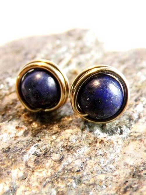 Ohrstecker Lapislazuli Goldfilled