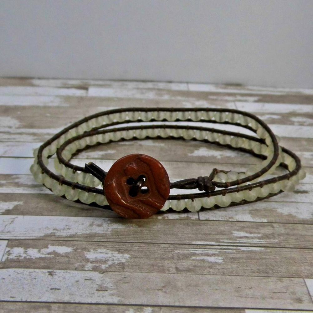 Leder-Wickelarmband braun-beige