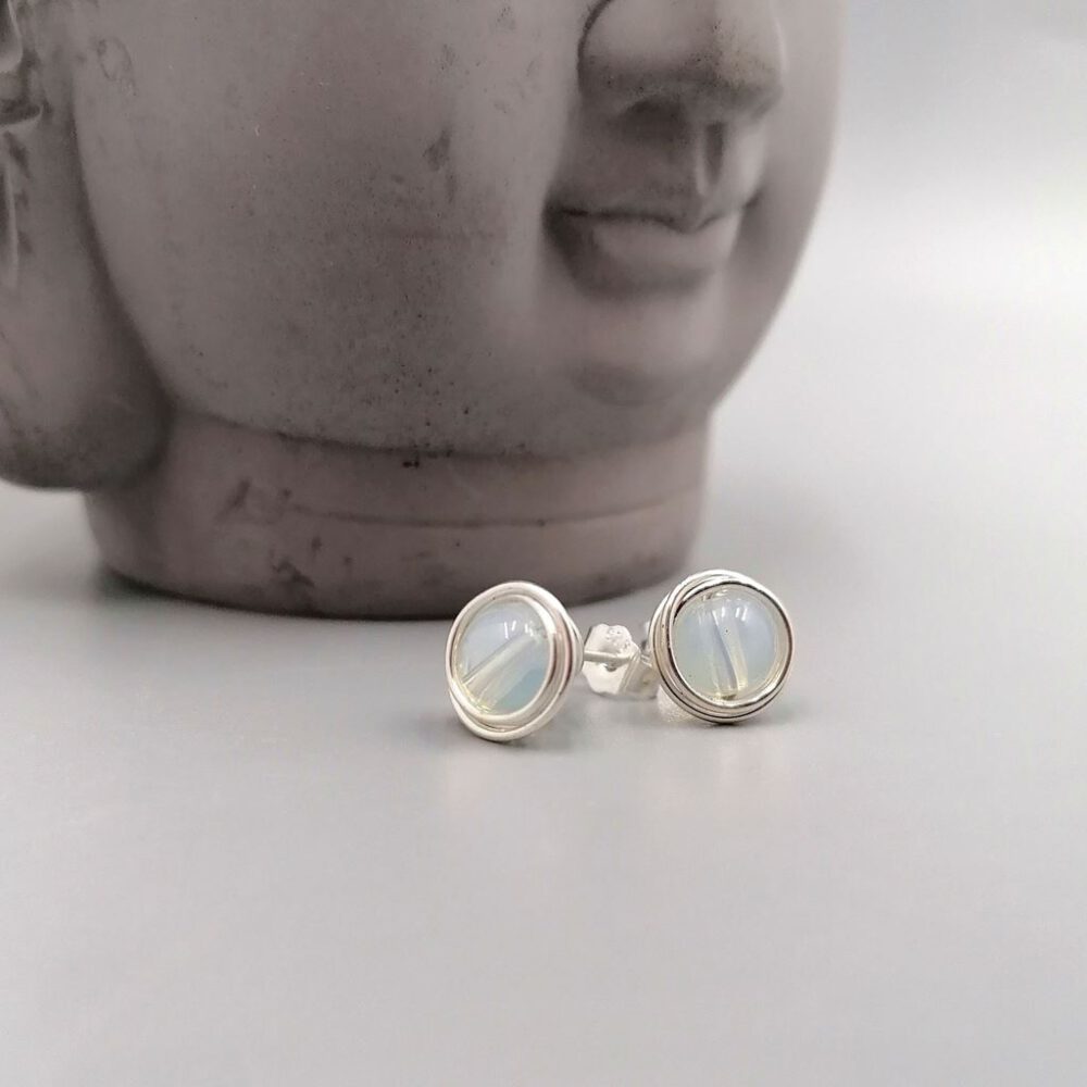 Ohrstecker Mondstein 935 Silber
