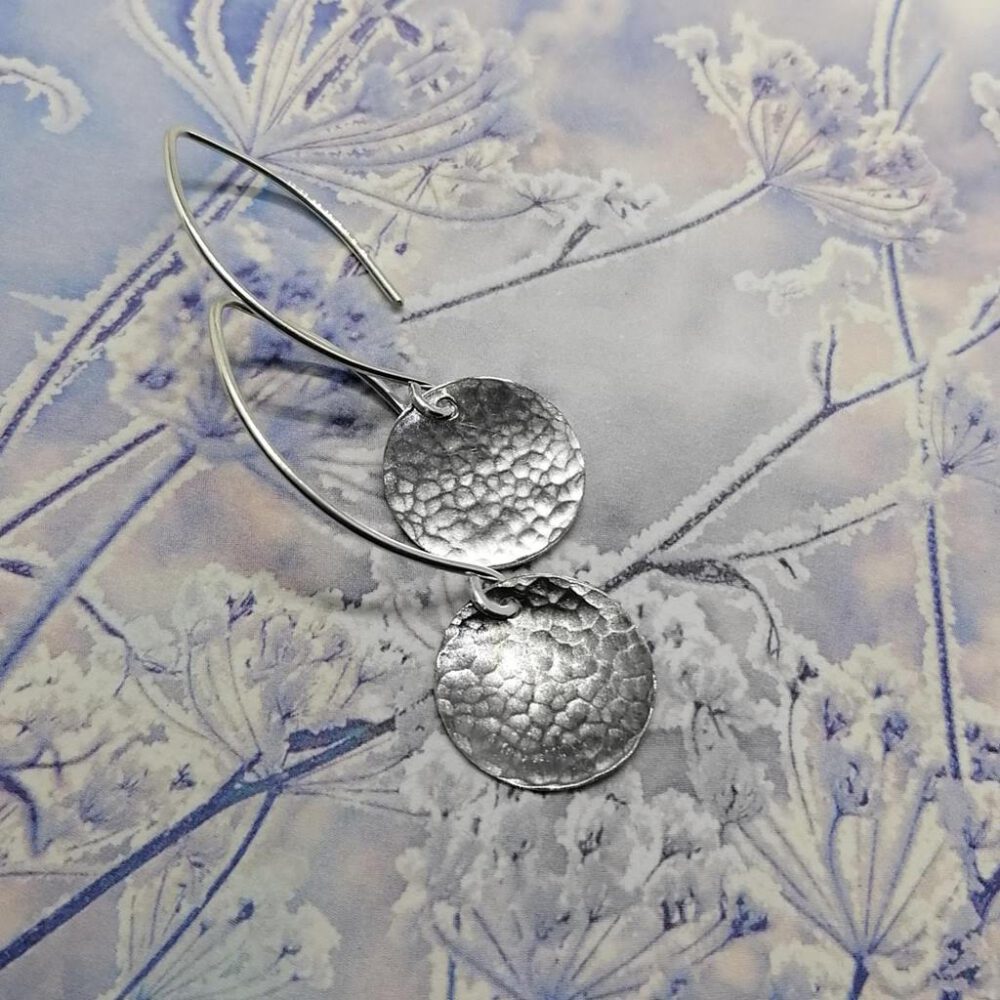 ohrhaenger-silber-scheiben-gehaemmert Ohrhänger gehämmerte Silber Scheiben