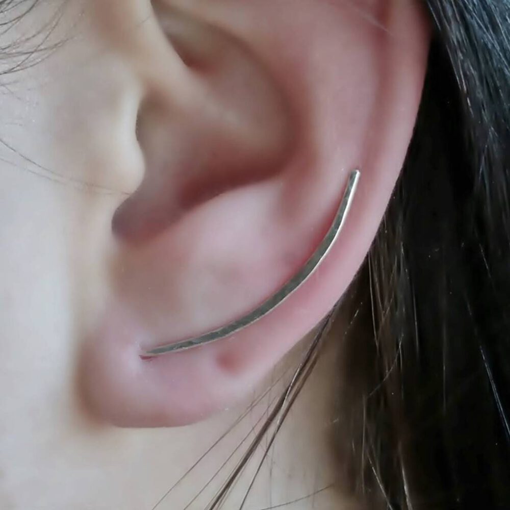Earclimber 935 Silber gehämmert 3cm