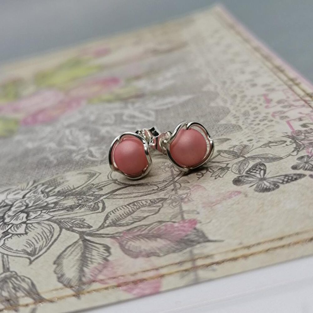 Ohrstecker rosa Kirschblüte 935 Silber