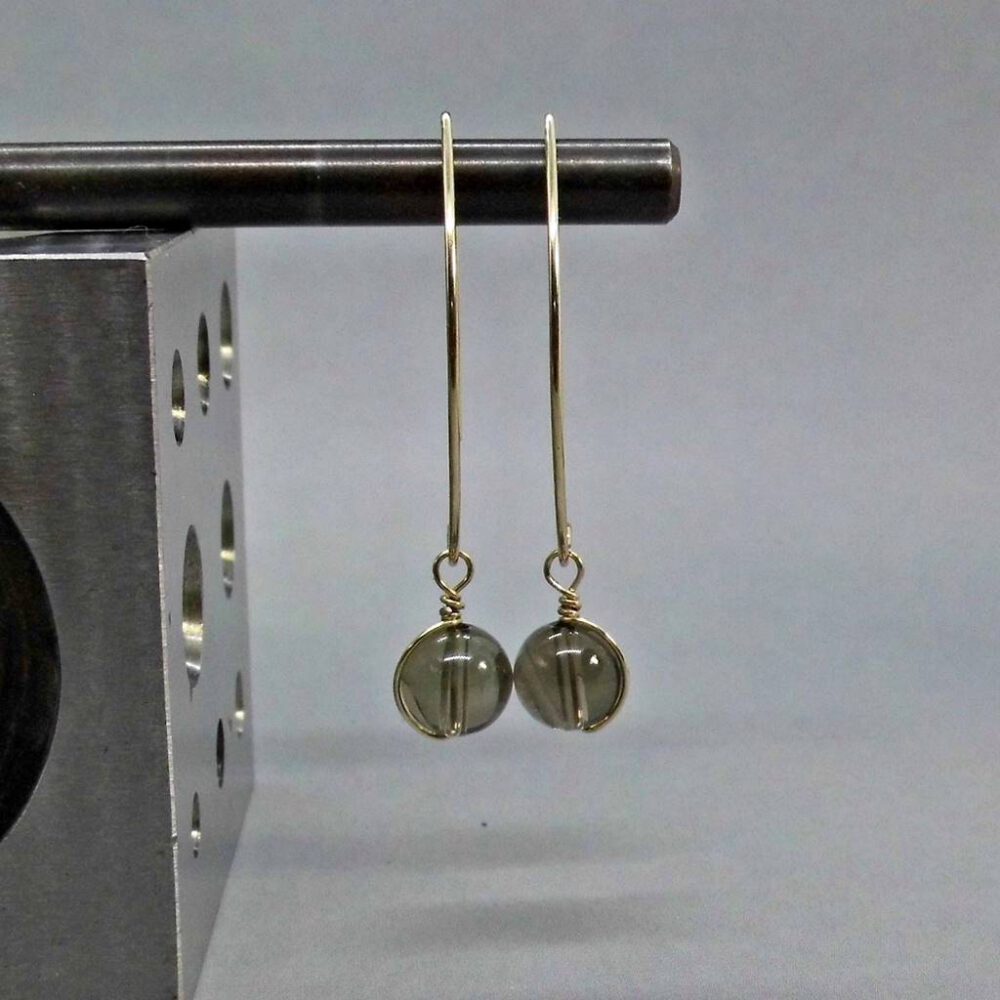 Rauchquarz Halbcreolen Goldfilled
