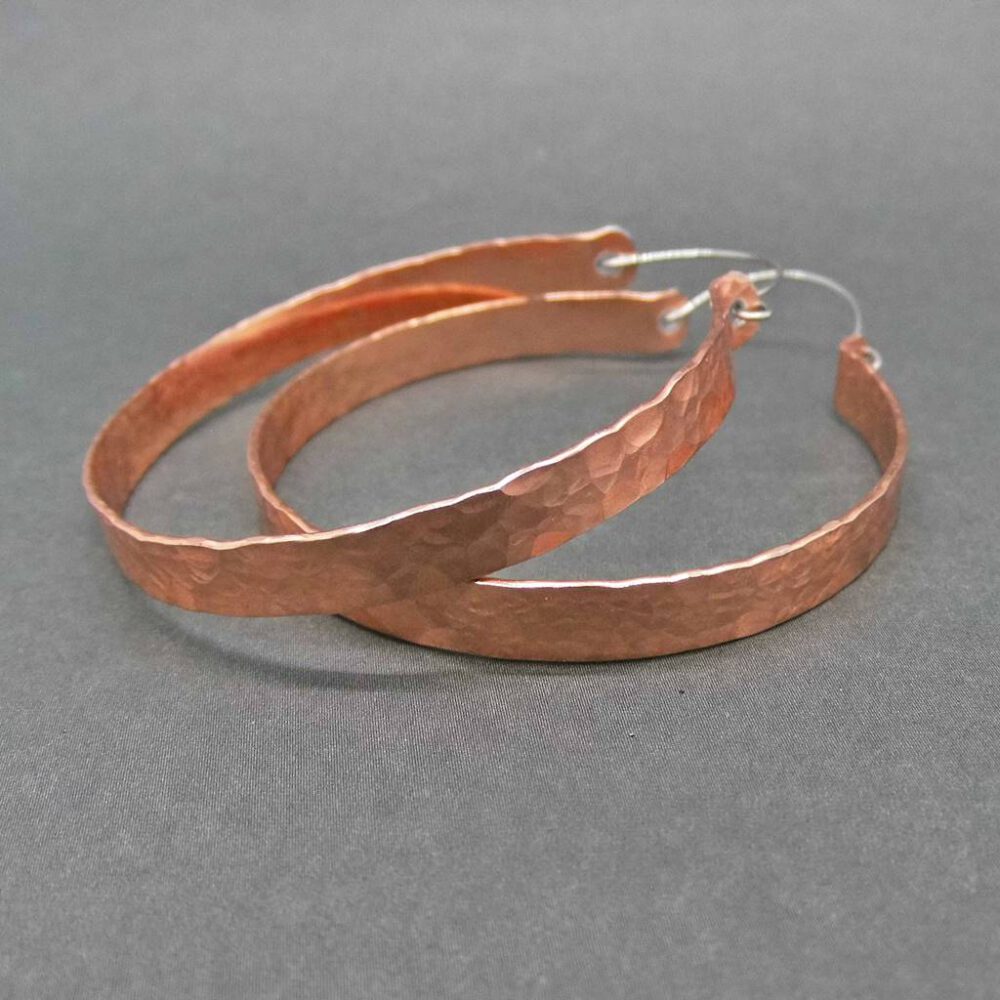 rosegold-creolen-gehaemmert-alu Creolen 4,5cm verschiedene Farben