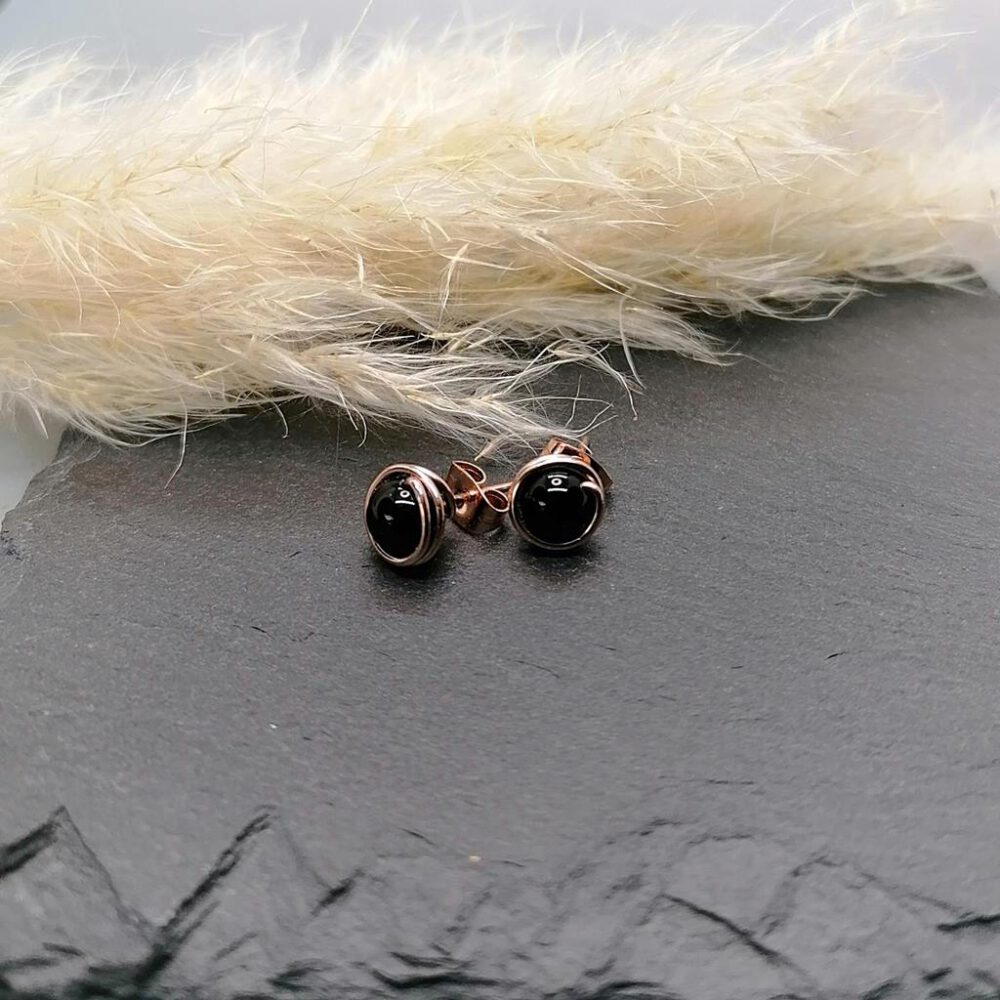 Onyx Ohrstecker Rosegoldfilled