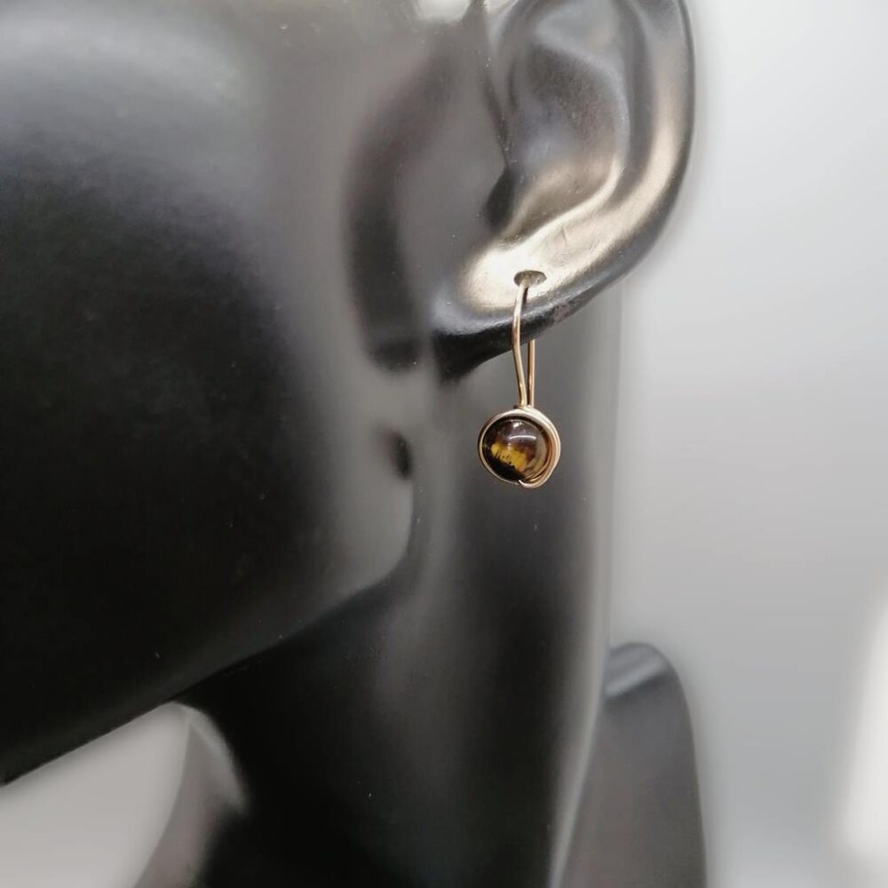 tigerauge-ohrringe-23mm Ohrhänger Tigerauge Goldfilled