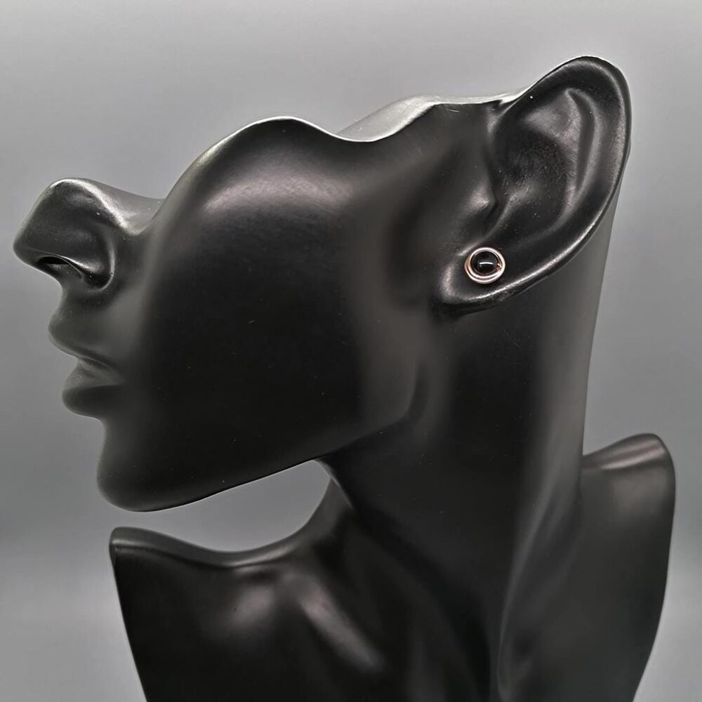 Onyx Ohrstecker Rosegoldfilled