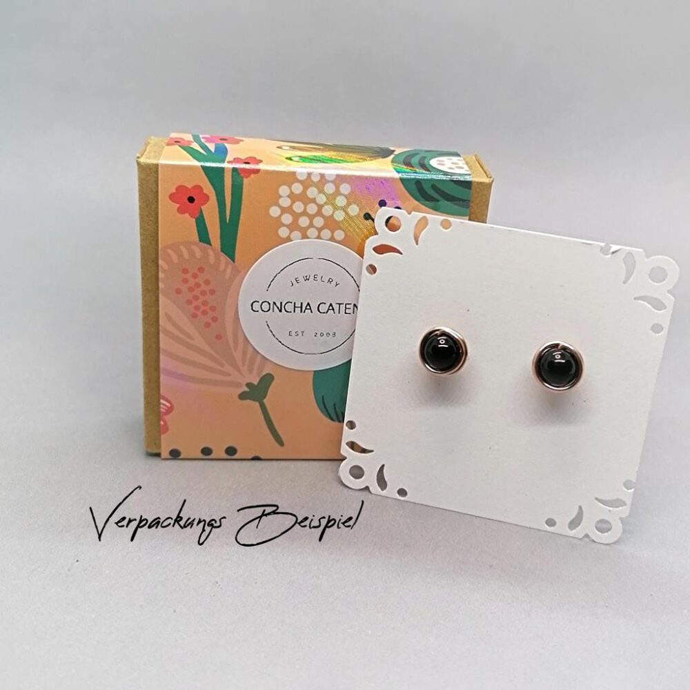 Onyx Ohrstecker Rosegoldfilled