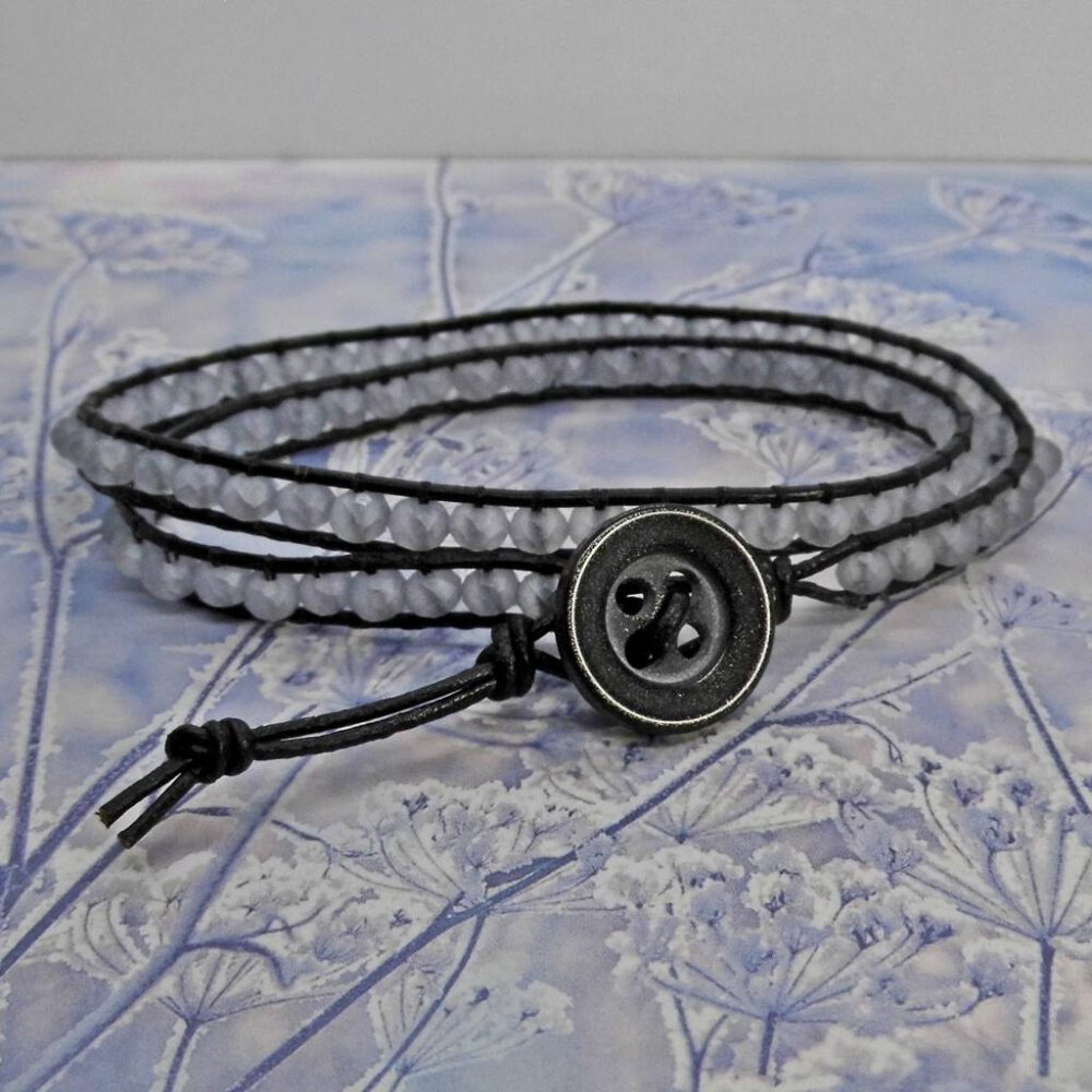 wickelarmband-grau-schwarz Leder Wickelarmband grau schwarz