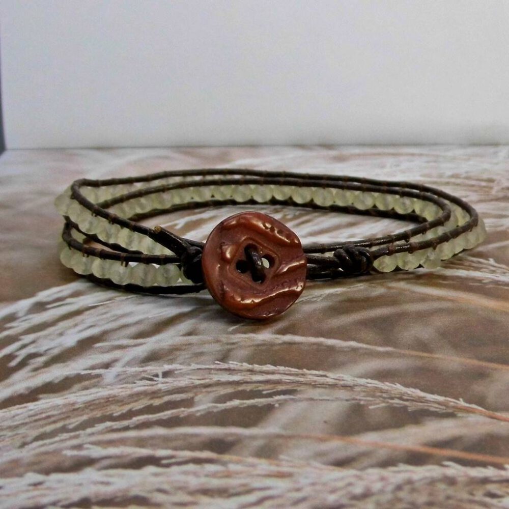 Leder-Wickelarmband braun-beige