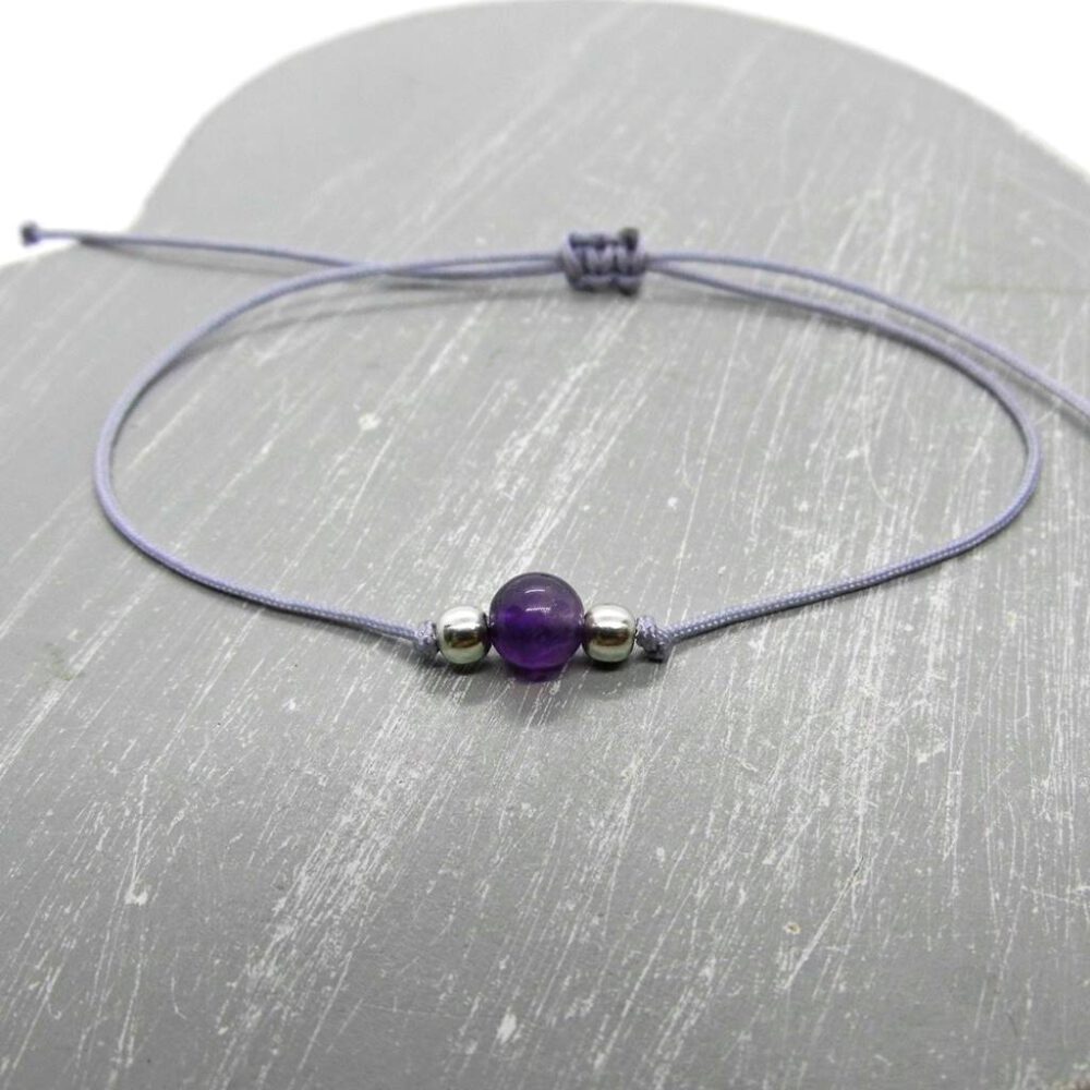 amethyst-armband-grau-mit 925-silber-perlen Armband Amethyst 925 Silber