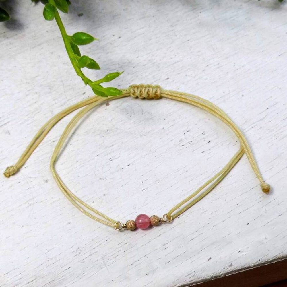 Armband Erdbeerquarz Goldfilled