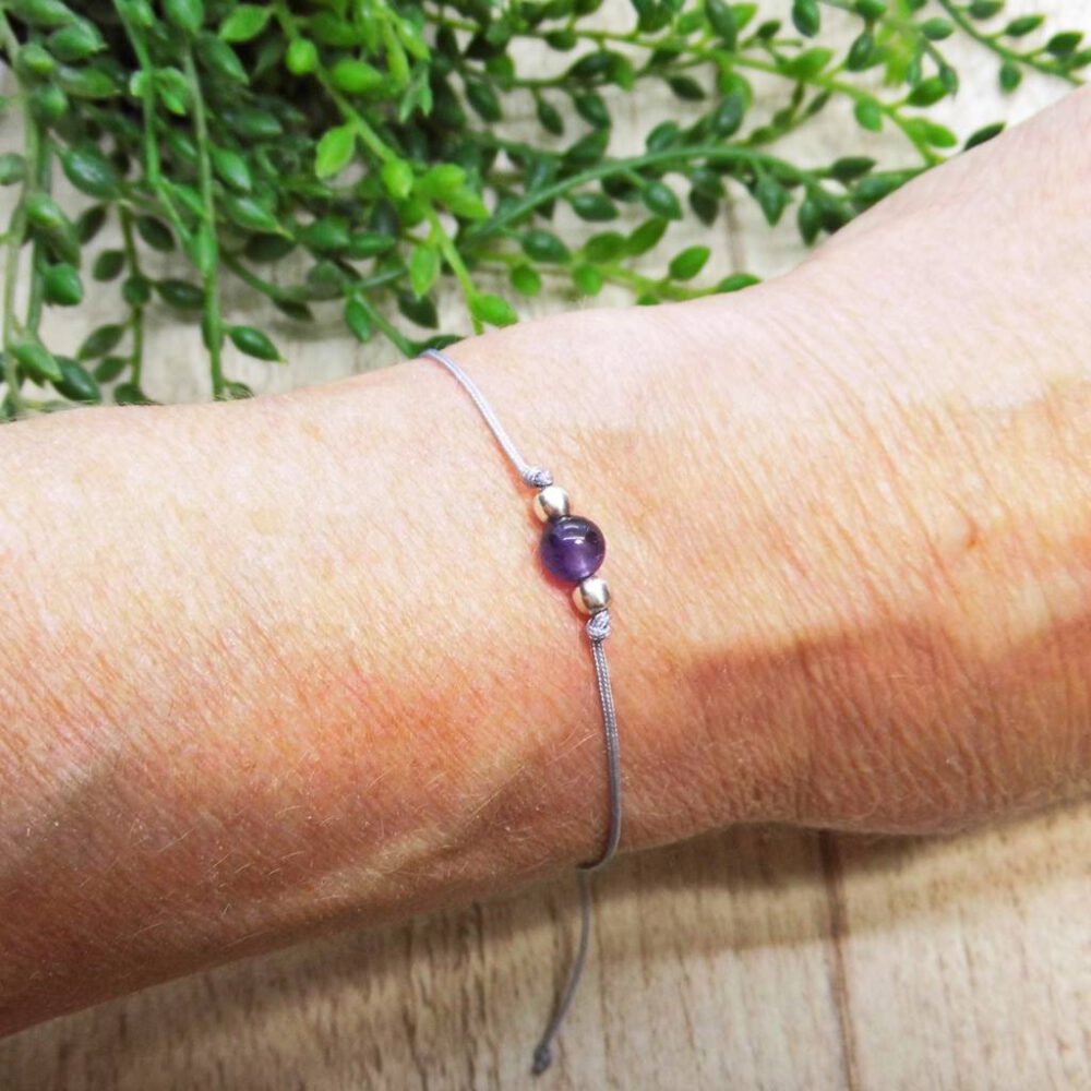 armband-grau-mit-amethyst-one-size Armband Amethyst 925 Silber