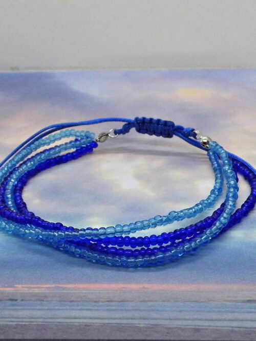 blau-tuerkises-perlen-armband-4-reihig Perlen-Mehrstrang-Armband blau-türkis