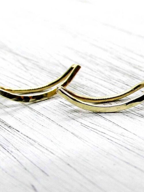 goldfilled-earclimber-klein Earclimber Golfilled gehämmert 15mm