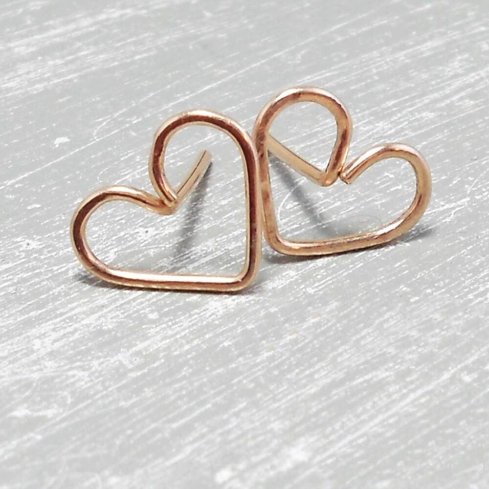 herzohrstecker-rose-goldfilled Herz Ohrstecker Rose-Goldfilled