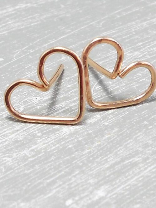 Herz Ohrstecker Rose-Goldfilled