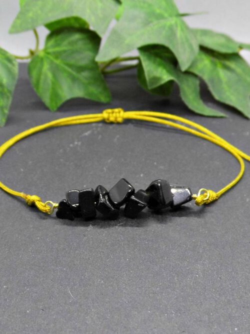 Armband Obsidian - Bandfarbe wählbar