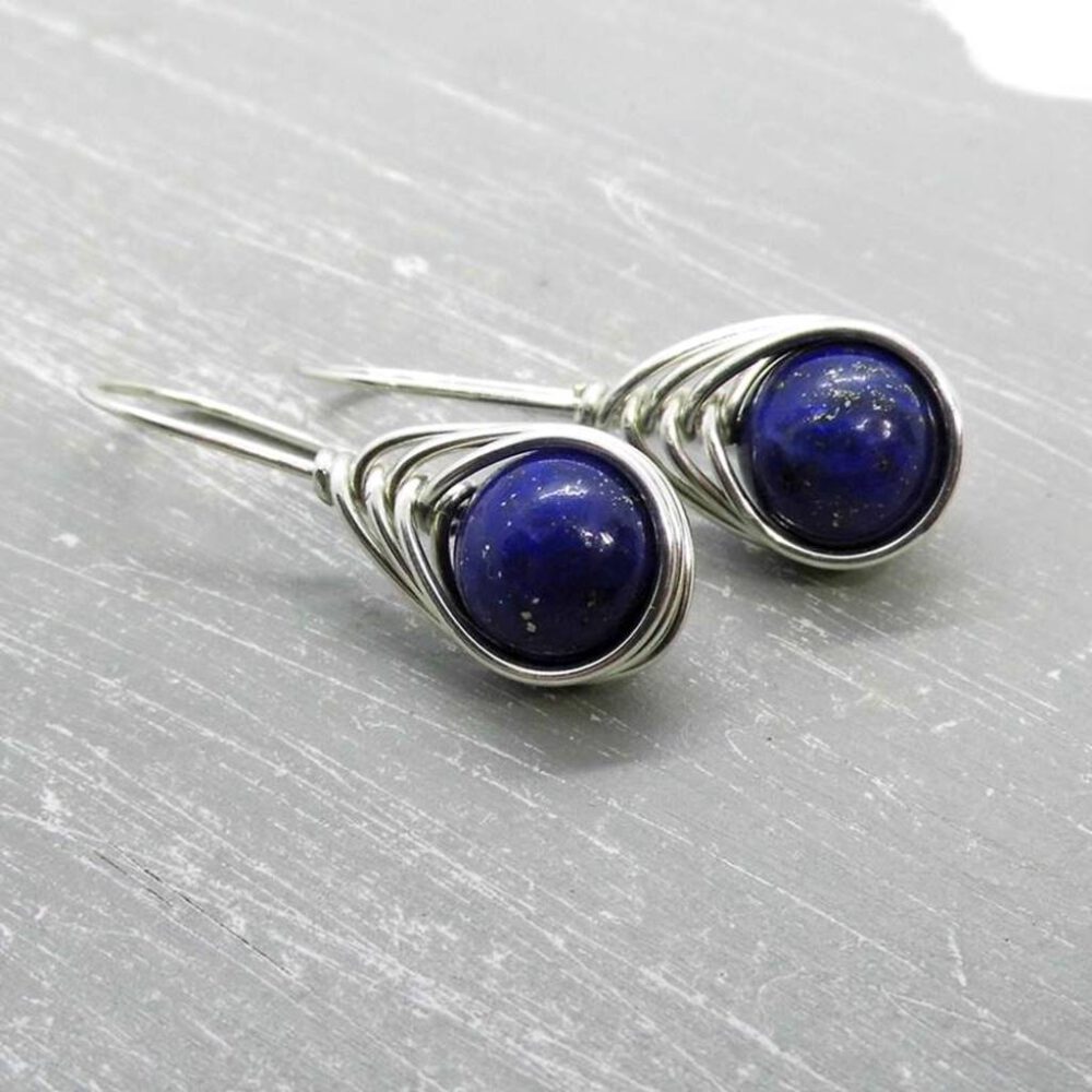 ohrhaenger-lapislazuli-935-silber Lapislazuli Edelstein Ohrhänger 935 Silber