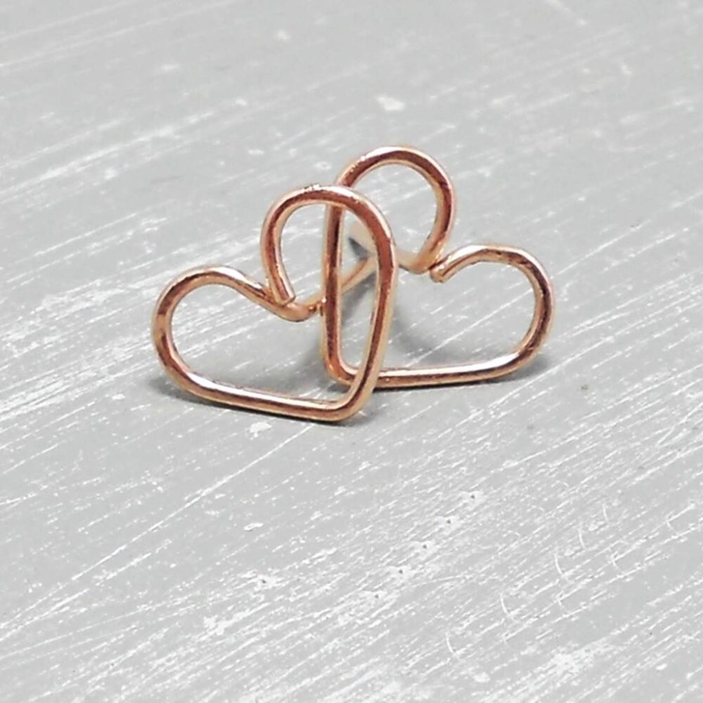 ohrstecker-kleine-herzen-rosegold Herz Ohrstecker Rose-Goldfilled