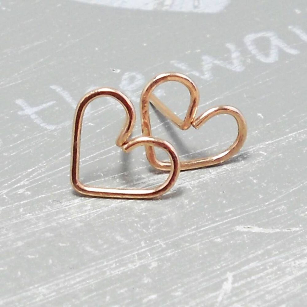 rosegold-herz-ohrstecker Herz Ohrstecker Rose-Goldfilled