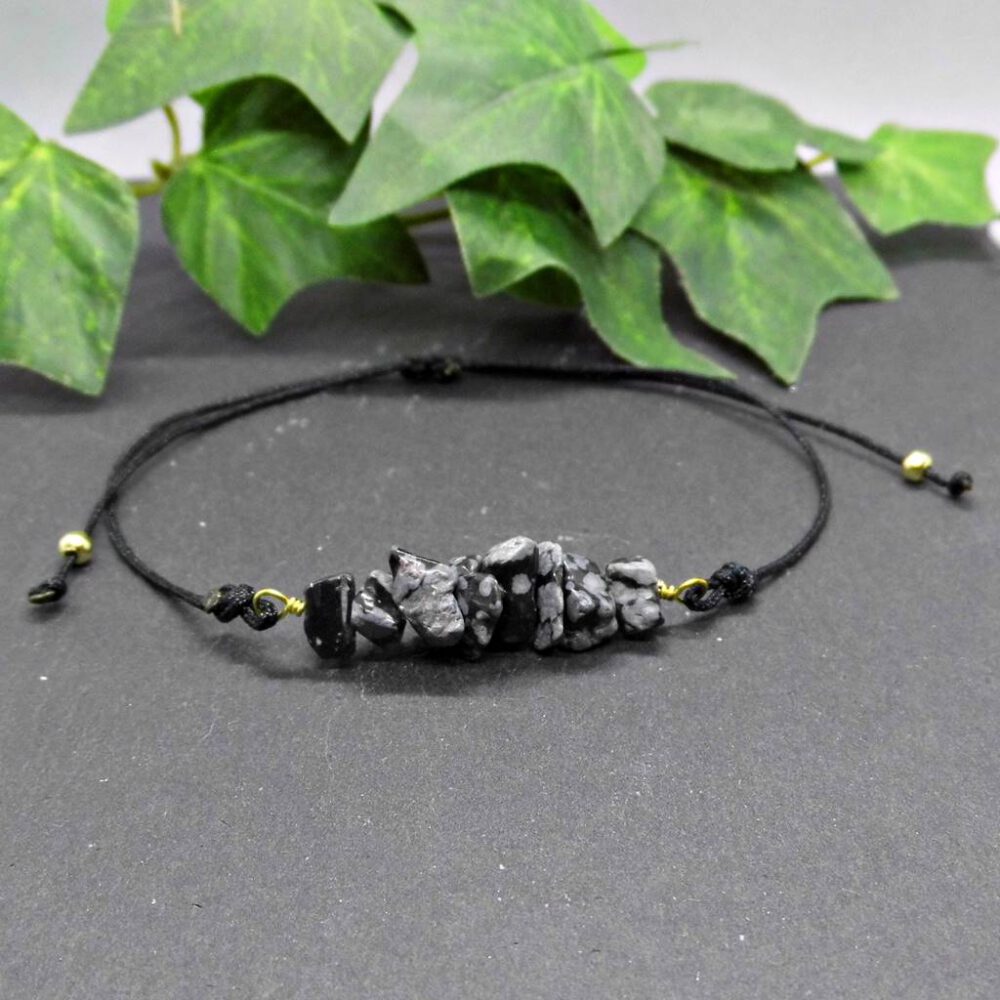 schneeflockenobsidian-armband Armband Schneeflockenobsidian