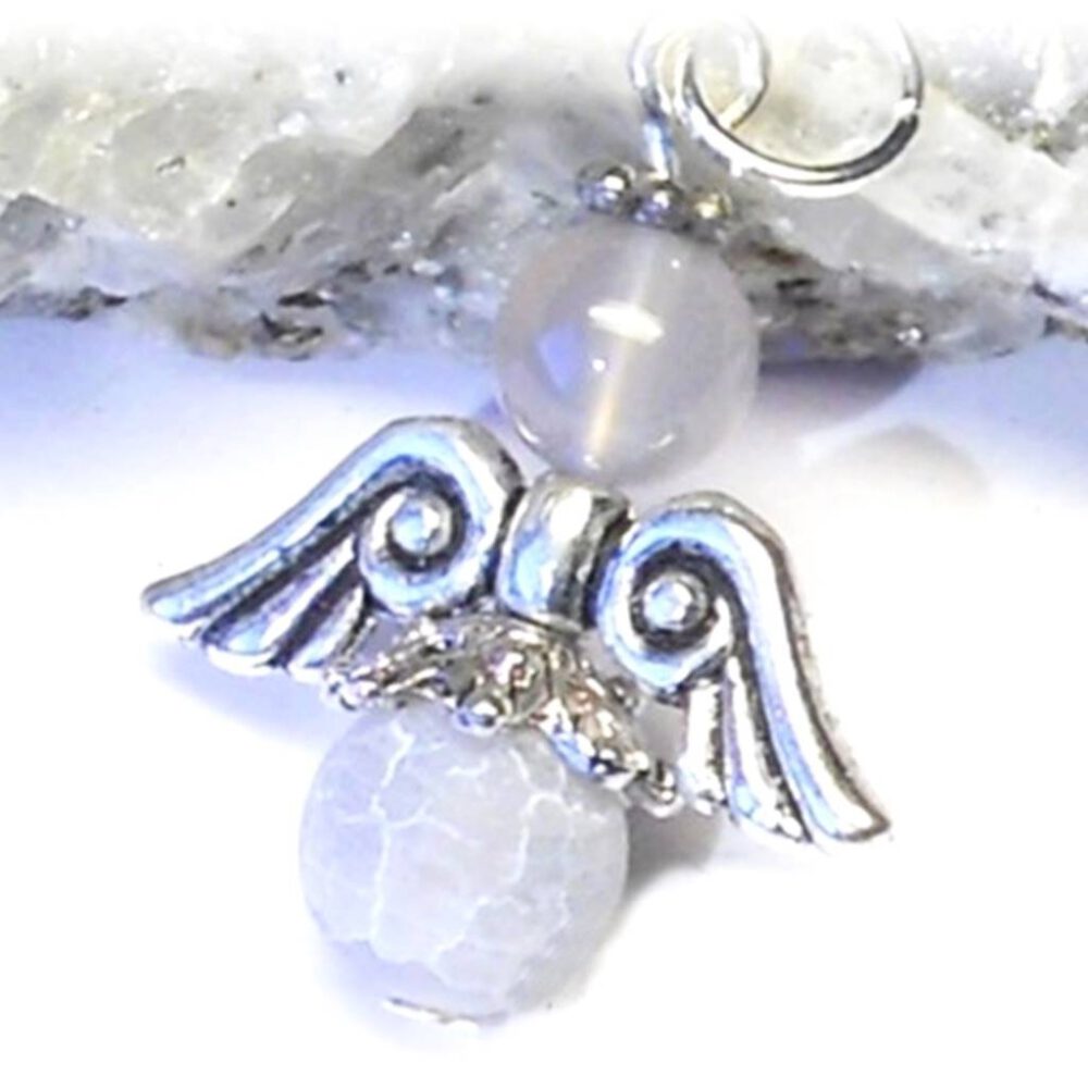 Schutzengel grauer Achat silber