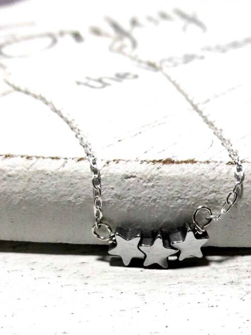 sternenregen-hämatit-sterne Kette Sternenregen Hämatit 925 Silber