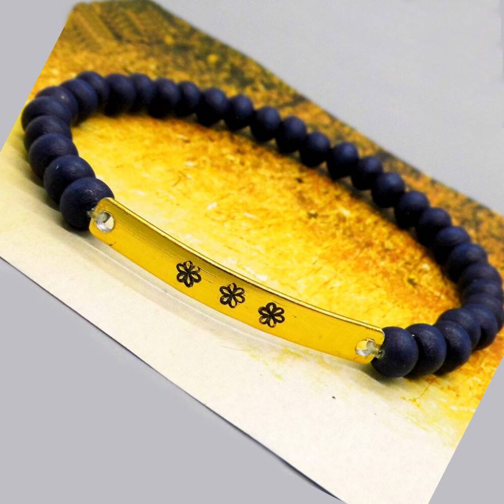 armband-bluemchen-blau-gold Armband Blümchen blau-gold